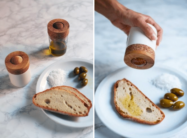 You can easily spread olive oil on your bread with this ‘olive oil-roller’